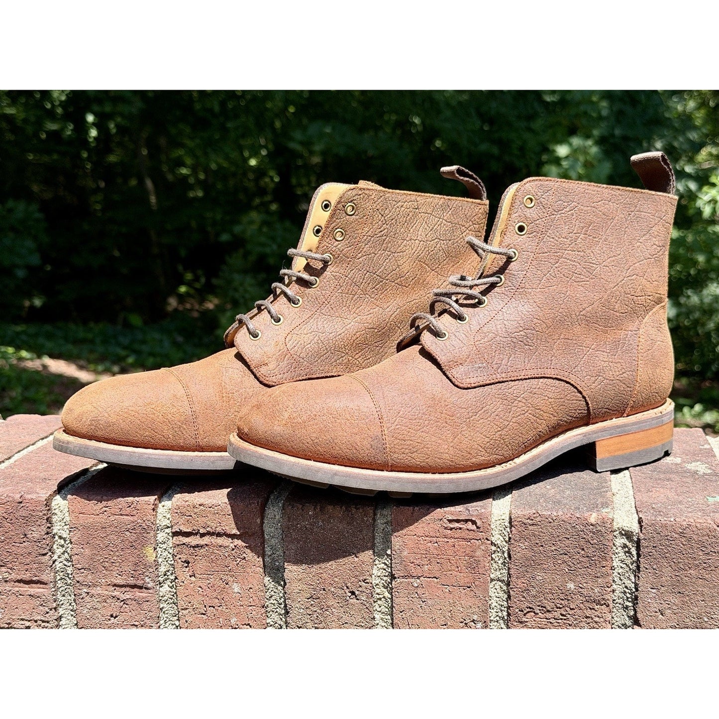 TAFT The Dragon Men Boots Size 10 Rust Brown Textured Leather Cap Toe NIB 952029