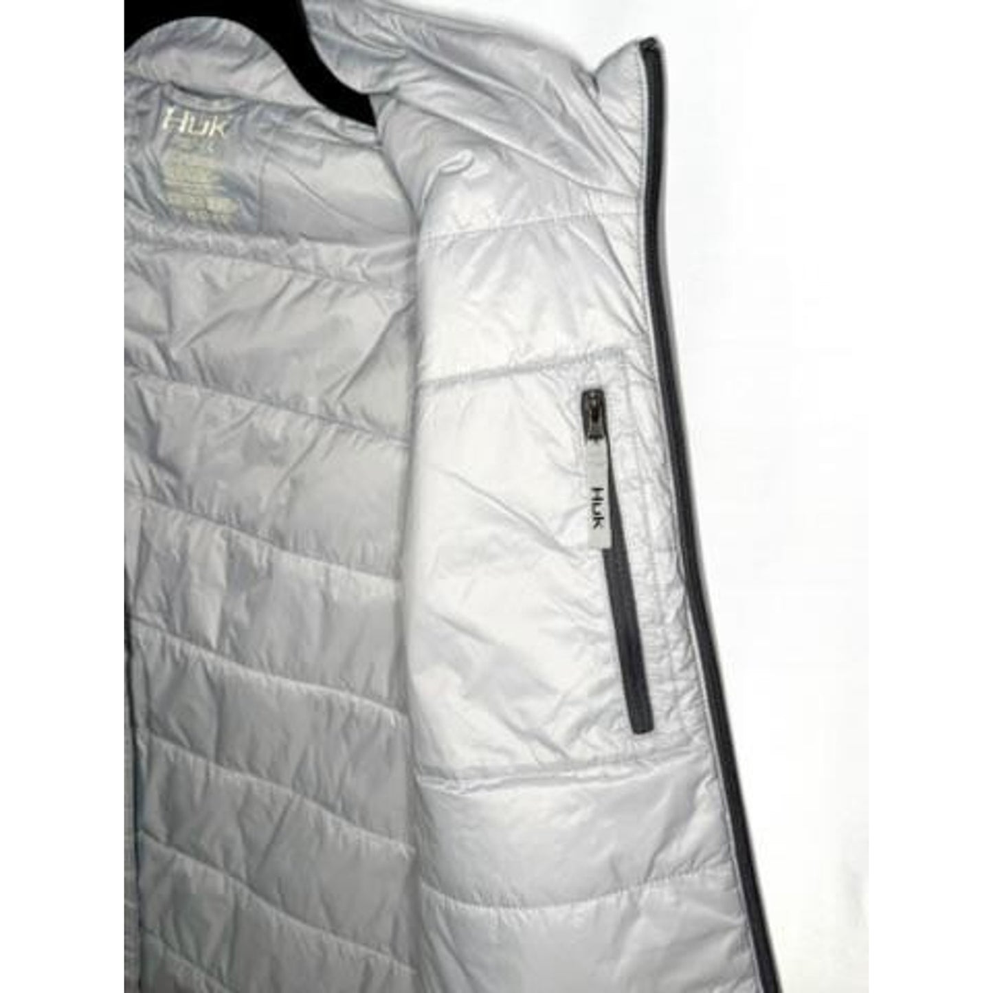 Huk Waypoint Insulated Vest Mens Large Gray Primaloft Fishing Full Zip New NWT