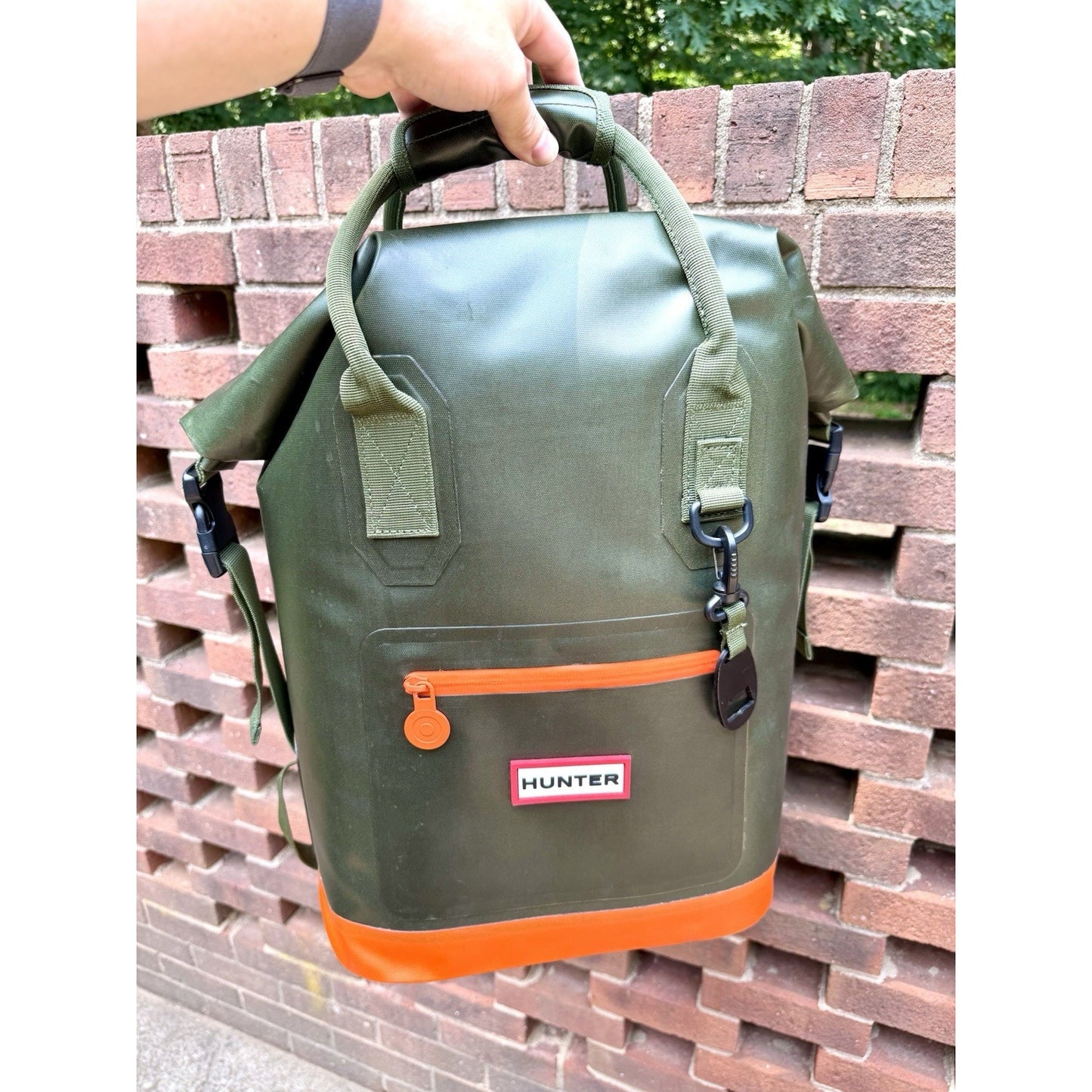Hunter x Target Roll-Top Cooler Backpack 17L Waterproof Olive Green Orange