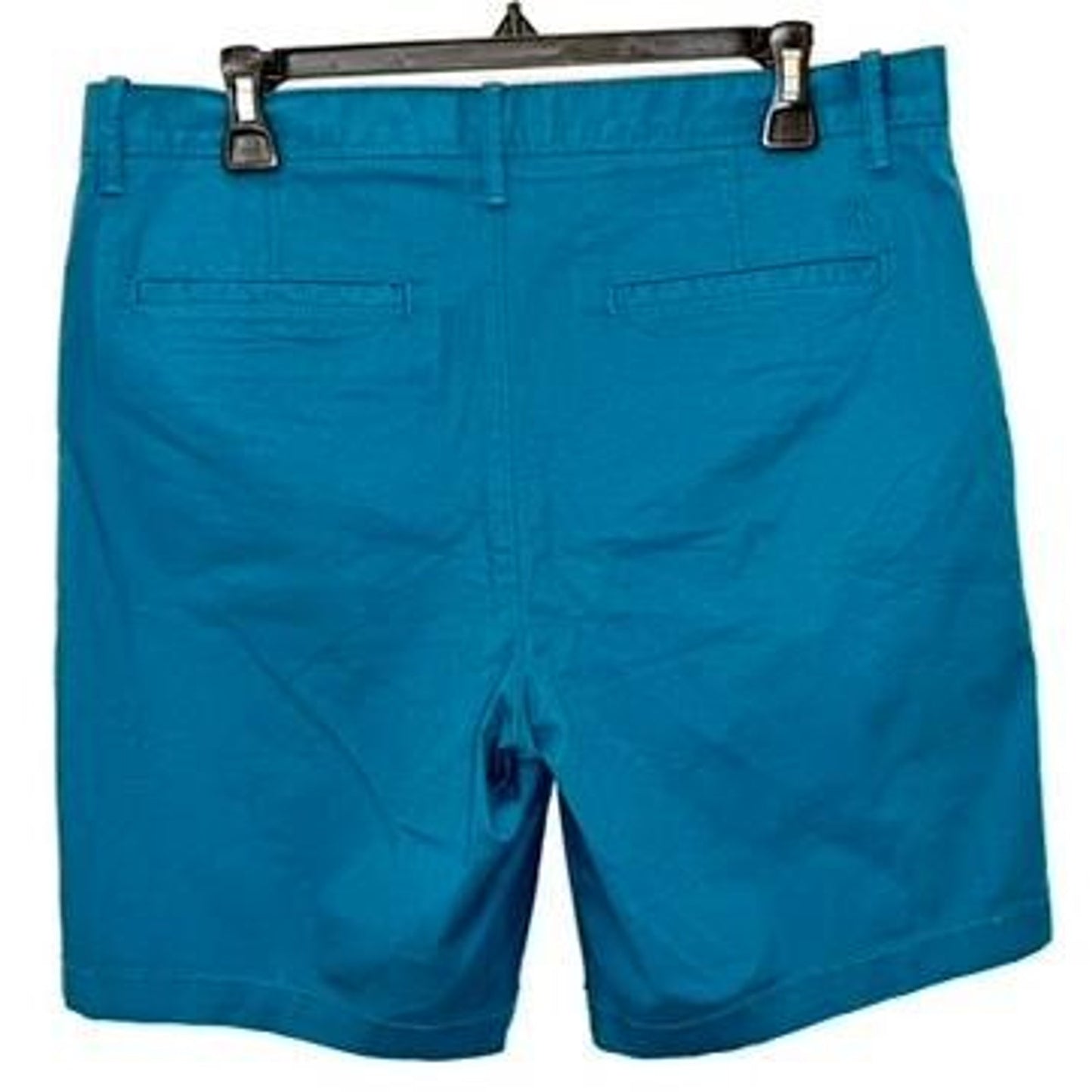 Original Penguin Mens Chino Shorts Size 32 Teal Blue Cotton Blend Stretch