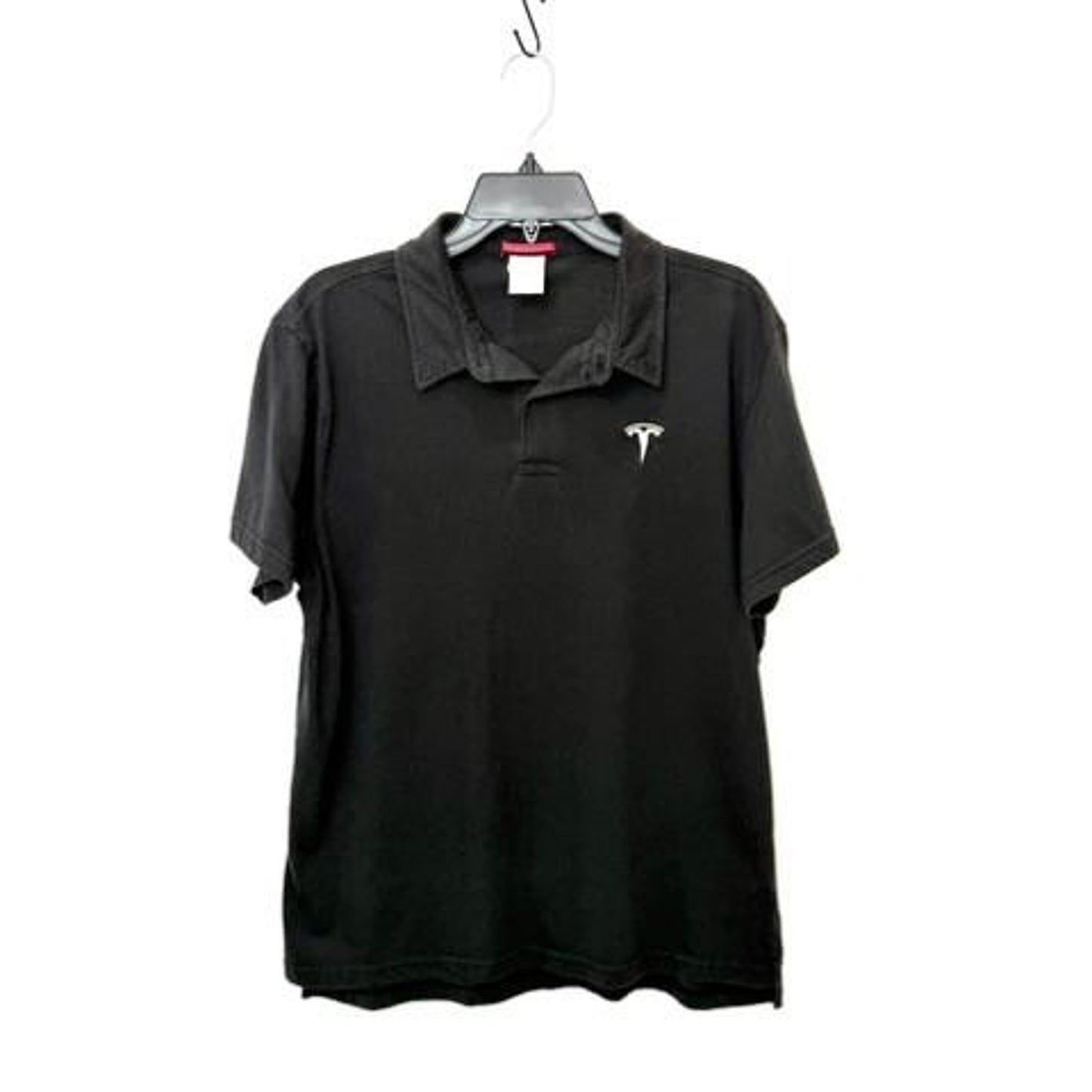 Tesla Motors Employee Polo Shirt Mens Large Black Short Sleeve Embroidered Logo