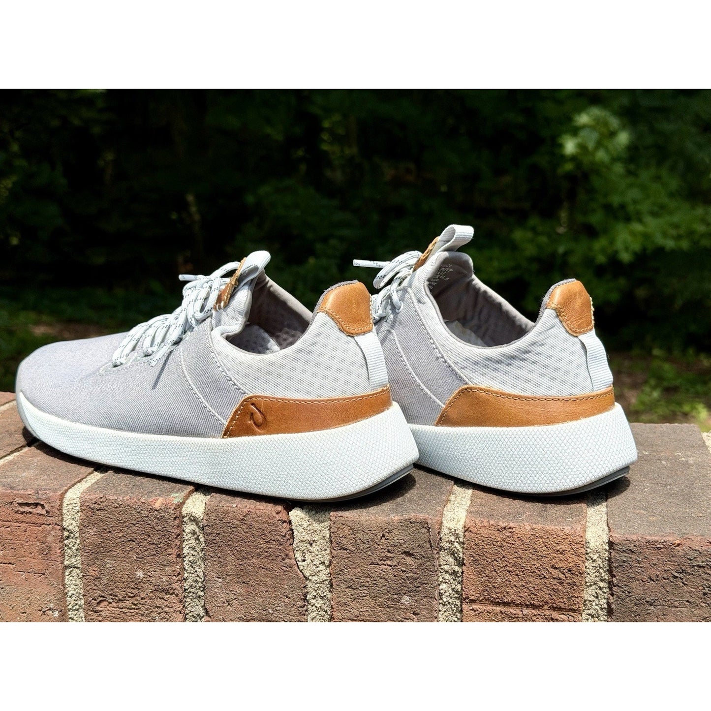 Olukai Nanea Li Men 8.5 Gray Canvas Comfort Lace Up Sneakers lightweight Summer