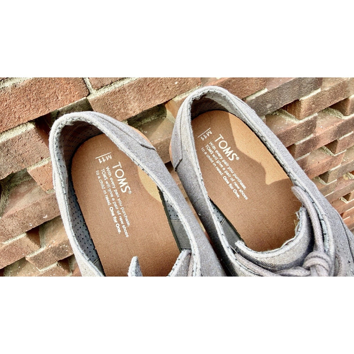 TOMS Brogue Oxford Men’s Size 11 - Dary Gray Leather/Washed Canvas - New w/o Box