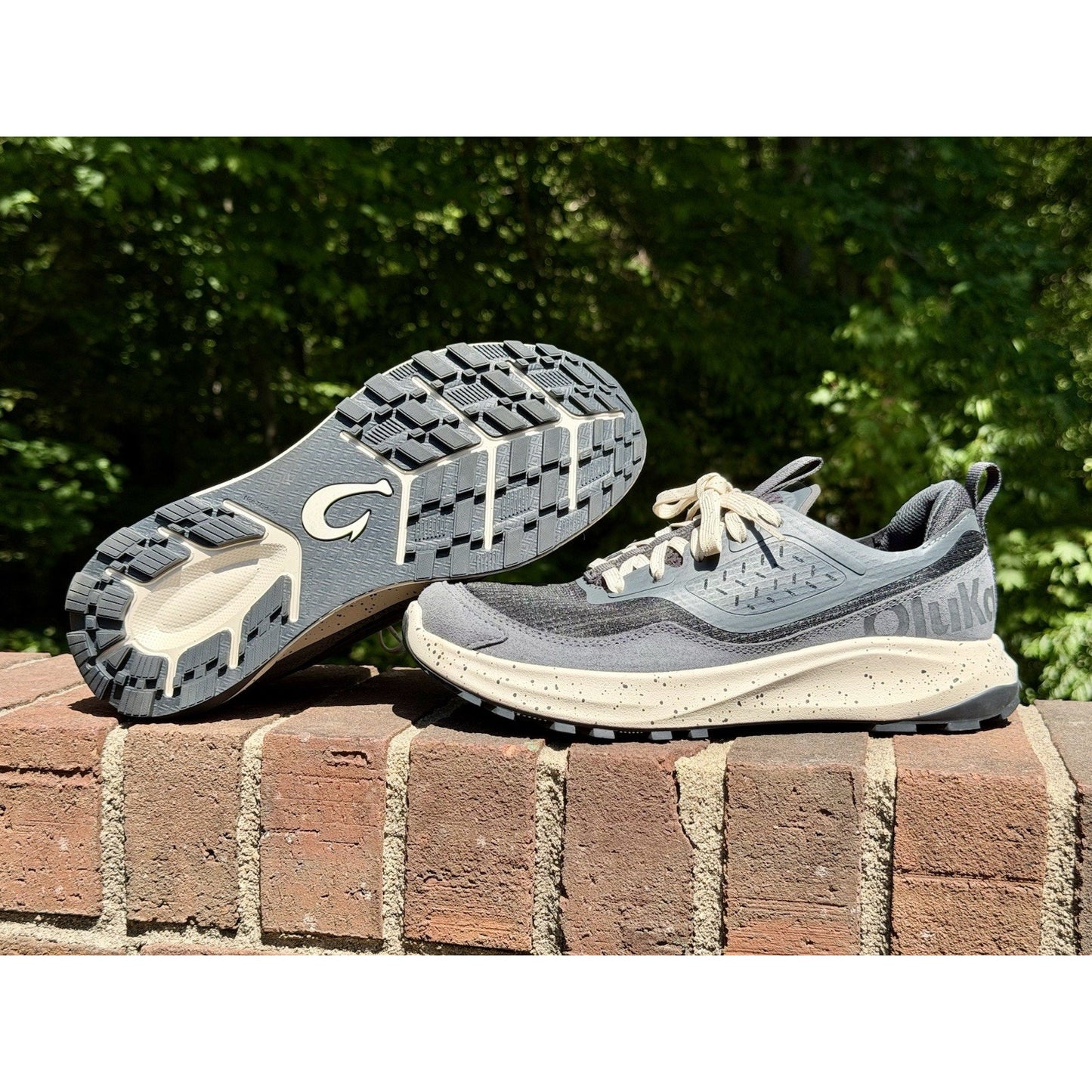OluKai Makiki Womens Size 9 Trail Running Shoes Dark Gray Suede Worn Once VGC