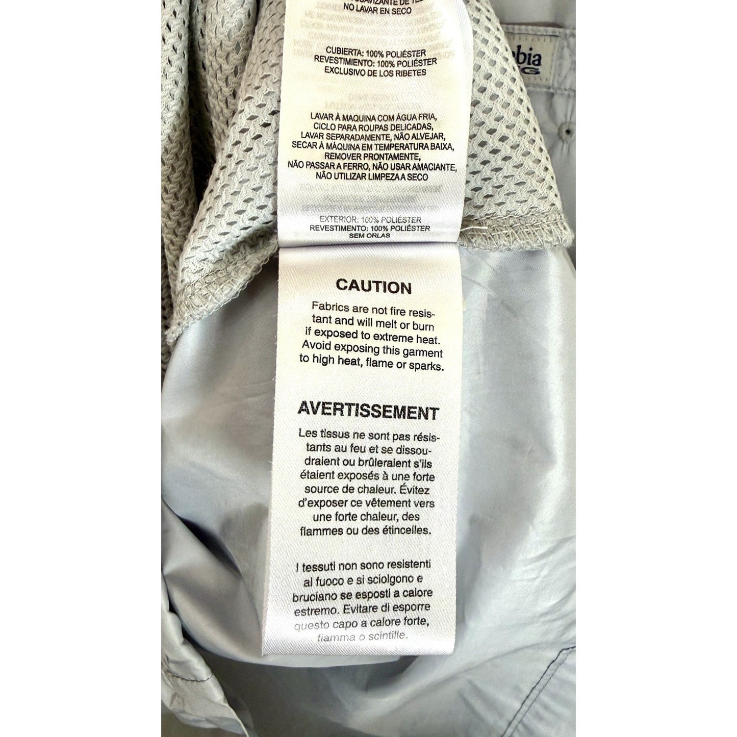 Columbia Terminal Spray PFG Grey Windbreaker Lightweight Jacket Men's Medium