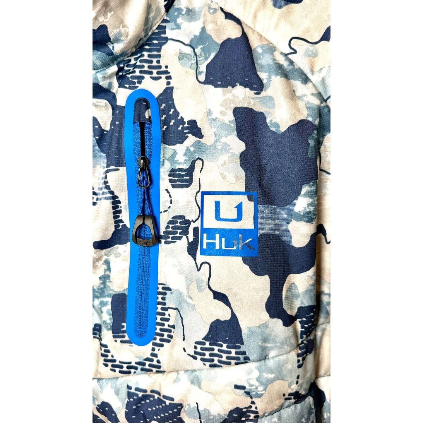 Huk Men's Icon X Puff Blue Camo Insulated Jacket / Size XL / $160 Retail