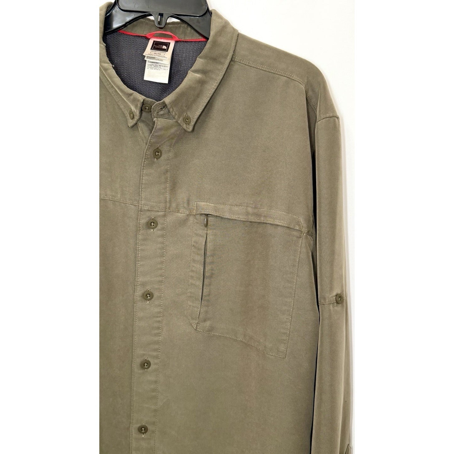 The North Face Shirt Men’s XL Green Button Down Roll Tab Long Sleeve