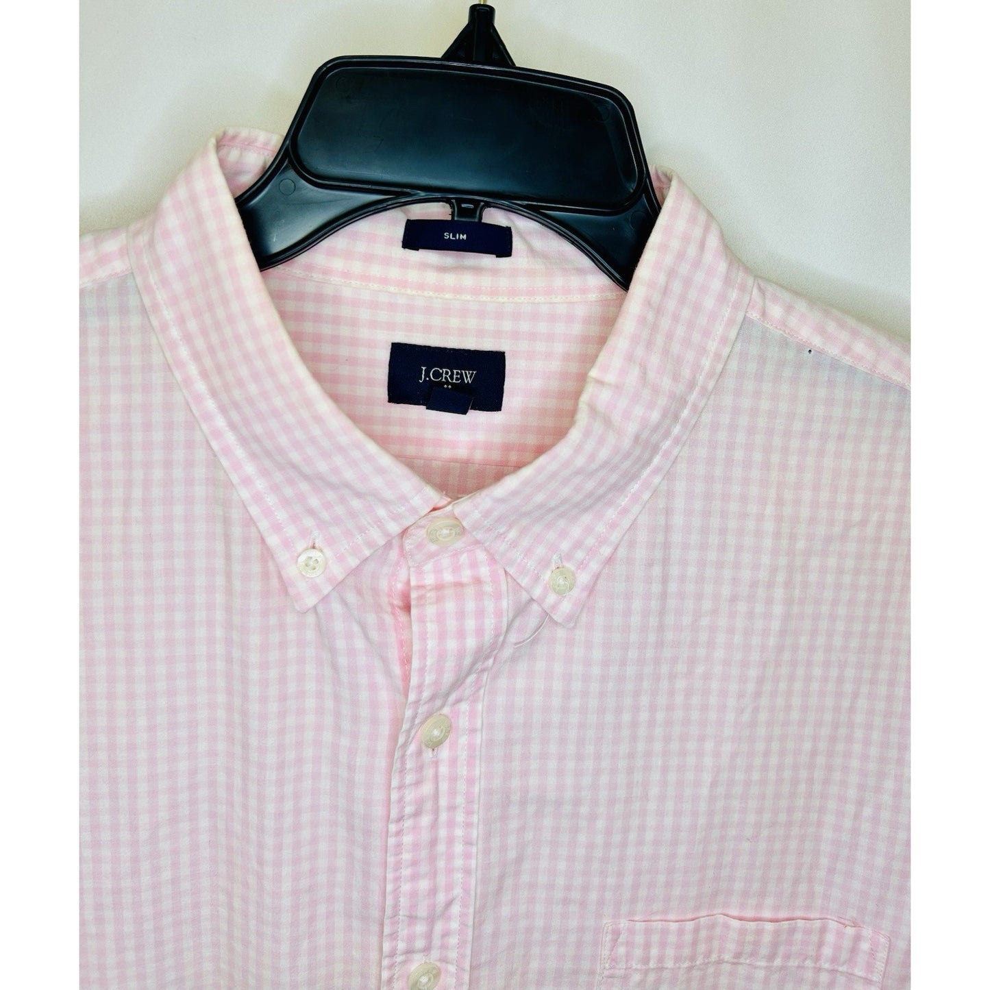 J.Crew Shirt Mens XL Pink Checkered Slim Fit Long Sleeve Button Down Soft