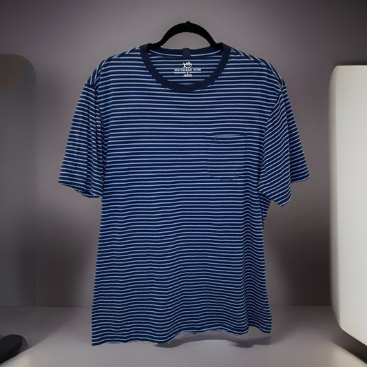 Southern Tide Men’s Stripe Skipjack S/S Tee True Navy Size Large MSRP $44.00