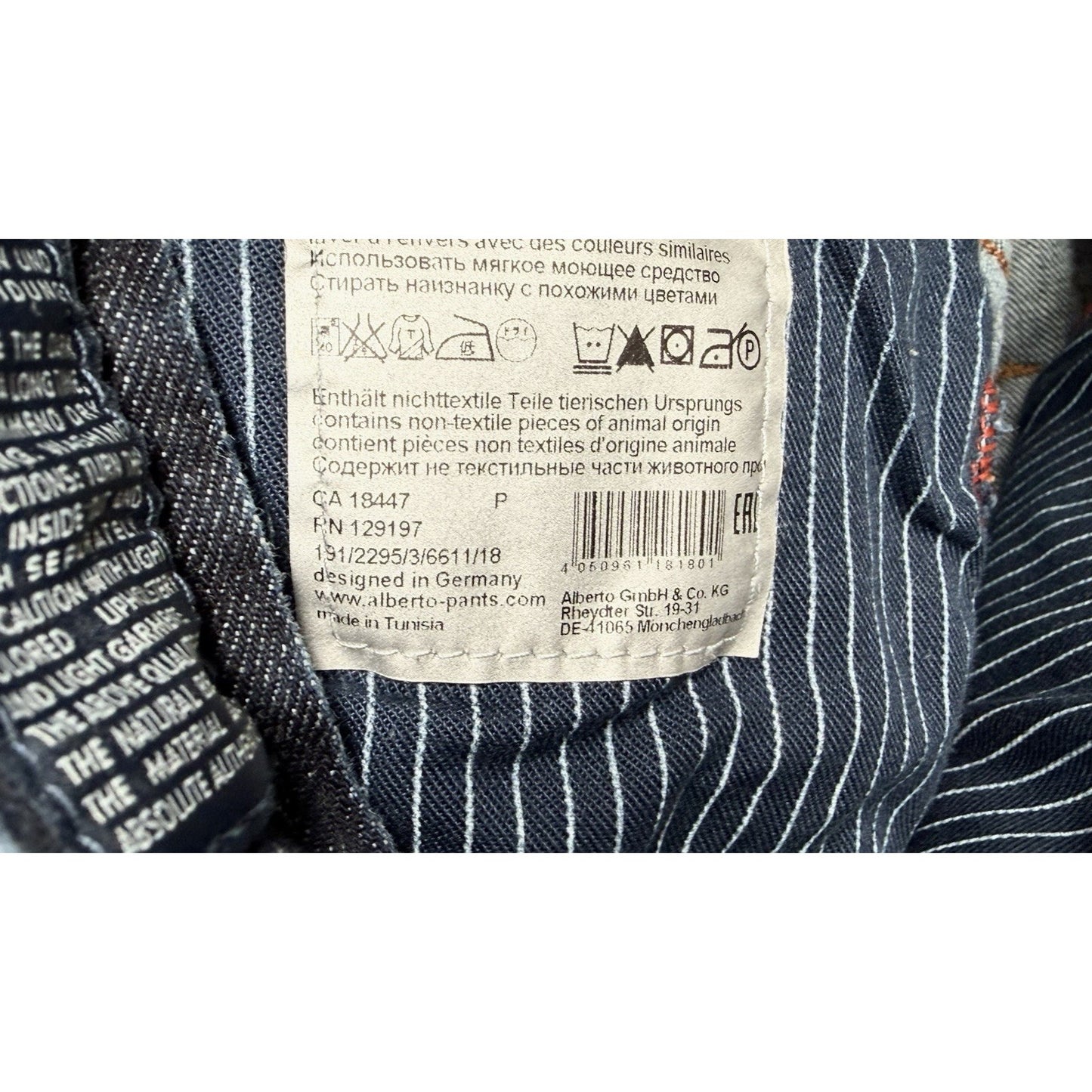Alberto Pipe Regular Slim Fit Denim Blue Dark Wash 38x30 (Tag 38x34) $245 Retail