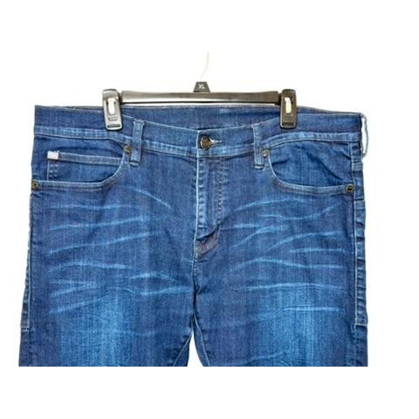 Armani Exchange Mens 36 Jeans Blue Denim Straight Leg Zipper Pockets Stretch