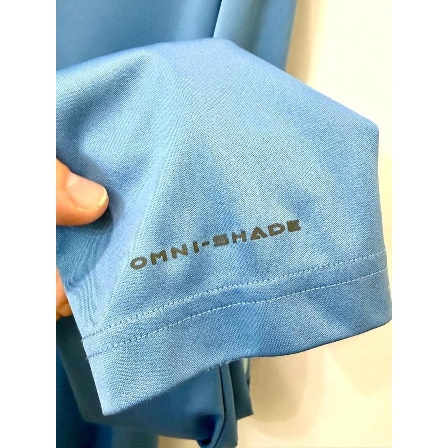 Columbia PFG Omni-Shade Long Sleeve Shirt Mens Large Blue Fishing Sun Tee