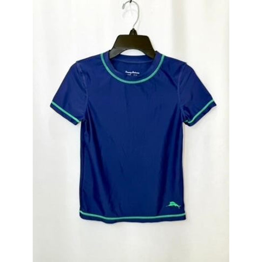 Tommy Bahama Boys Rash Guard Swim Shirt Size M 7/8 Blue Green Marlin Logo