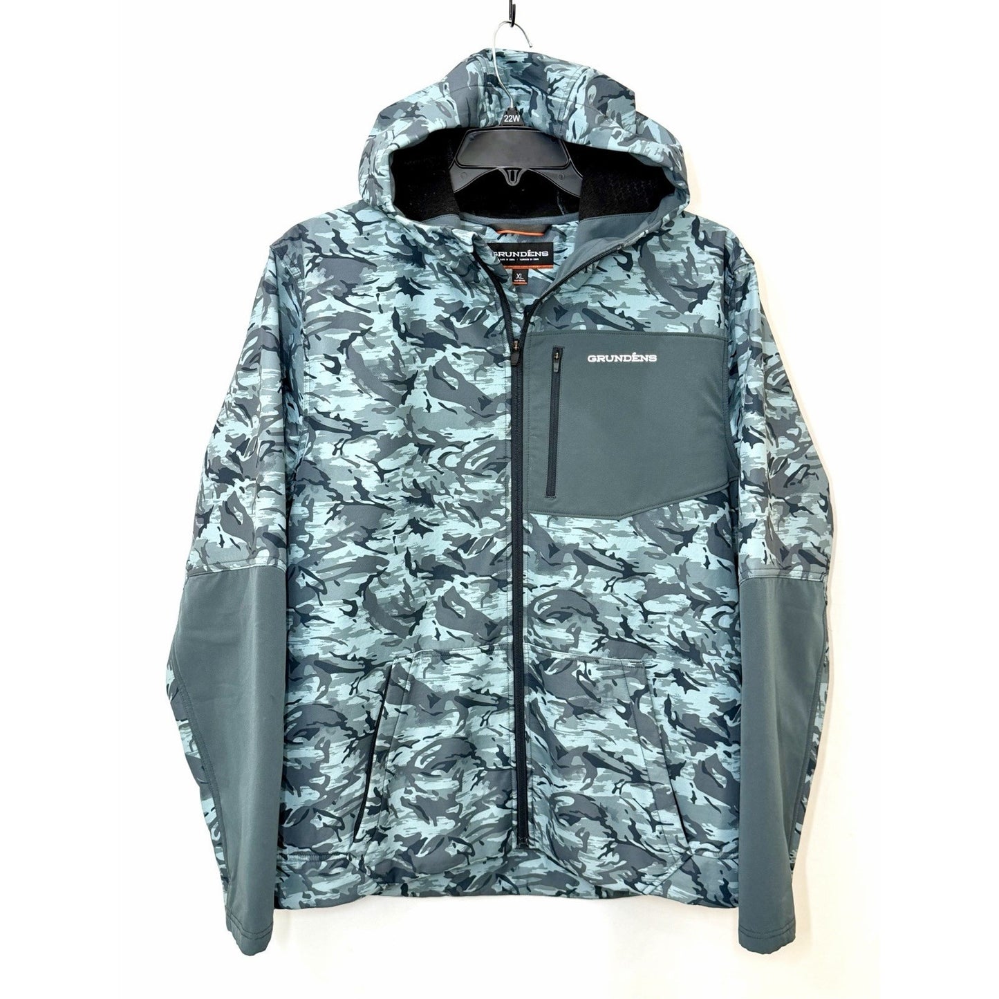 Grundéns Bulkhead Tech Fleece Jacket Mens Size XL Camo Hooded Fishing