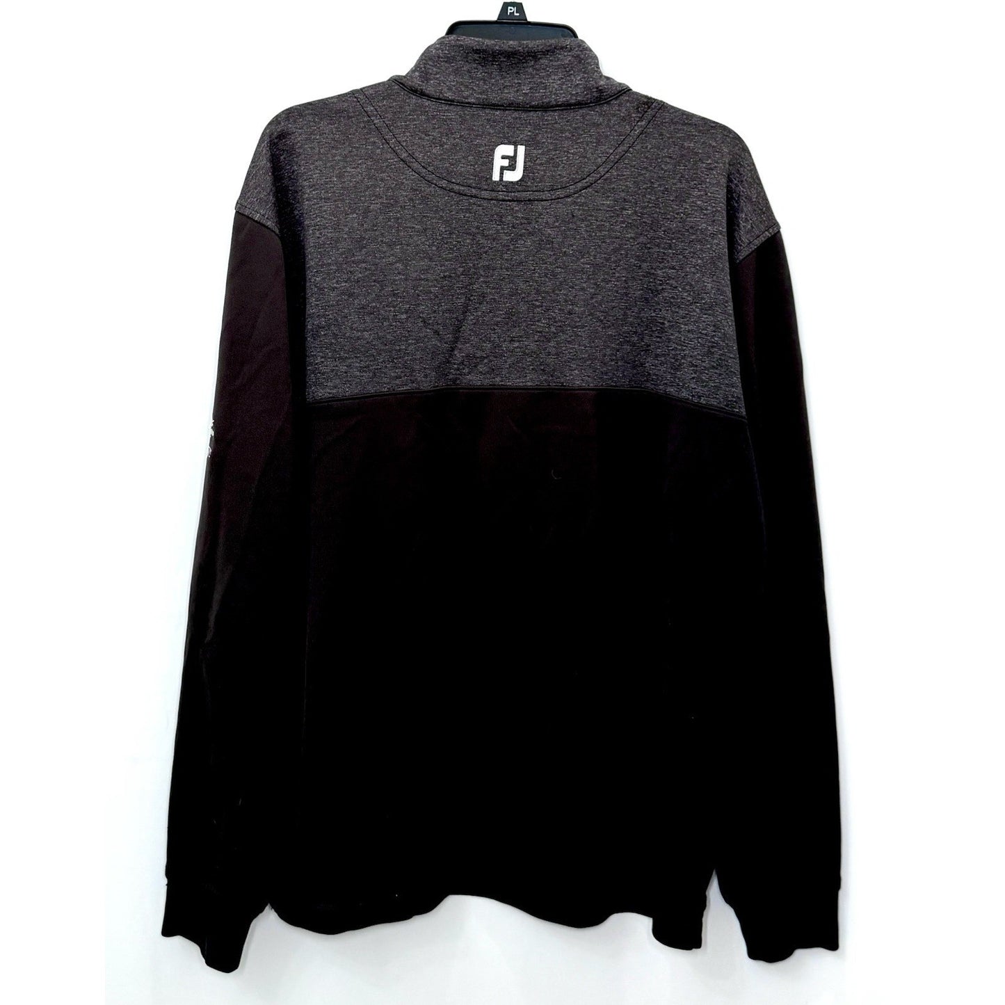 FootJoy XL Heather Yoke Half-Zip Golf Pullover Mid-Layer Black Gray Glen Oaks
