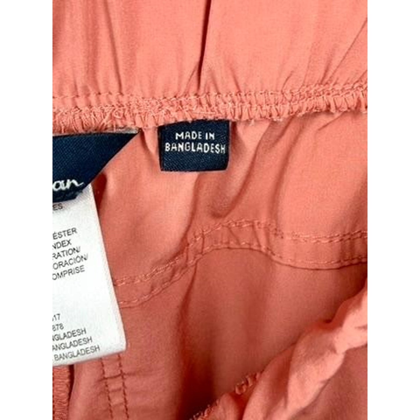 Ben Sherman Boys Cargo Shorts Size S 8 Salmon Pink Elastic Waist Stretch