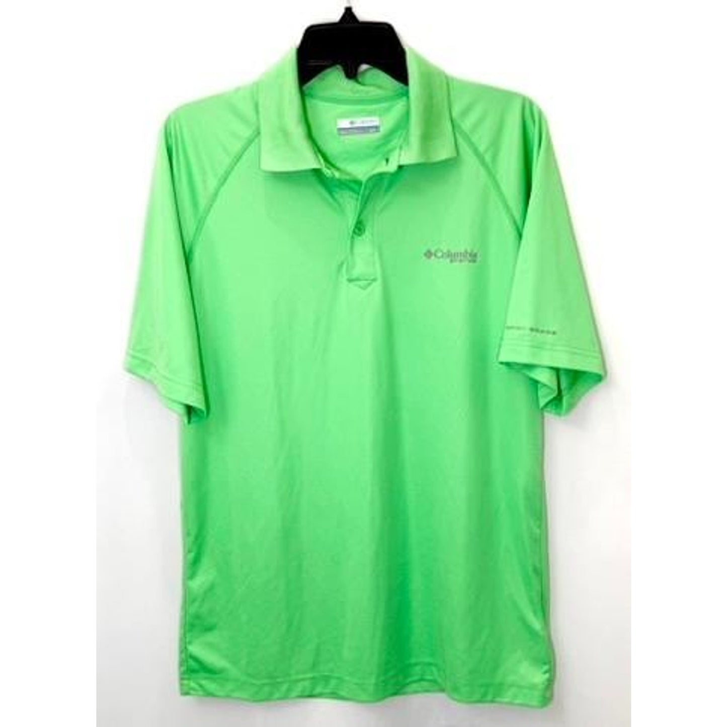 Columbia PFG Polo Shirt Mens Small Green Omni-Shade Short Sleeve Polyester