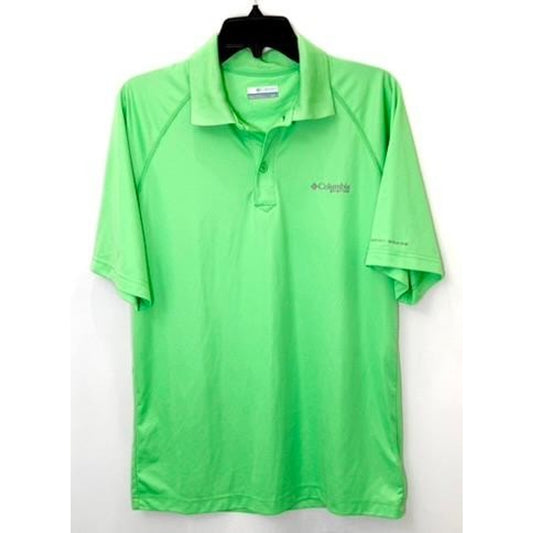 Columbia PFG Polo Shirt Mens Small Green Omni-Shade Short Sleeve Polyester