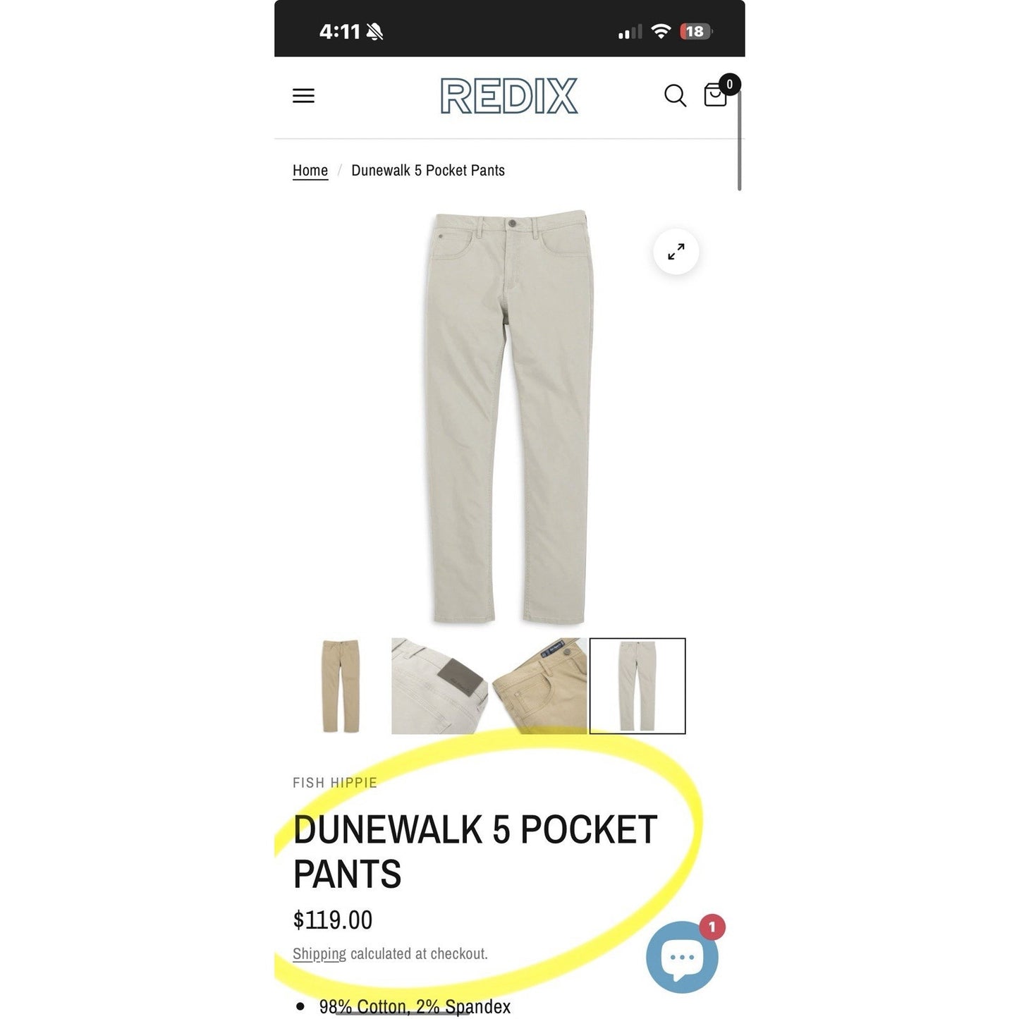 FISH HIPPIE CO. DUNEWALK 5 Pocket Stretch Pants 38x32 W38 L32 Tan / WORN ONCE!!