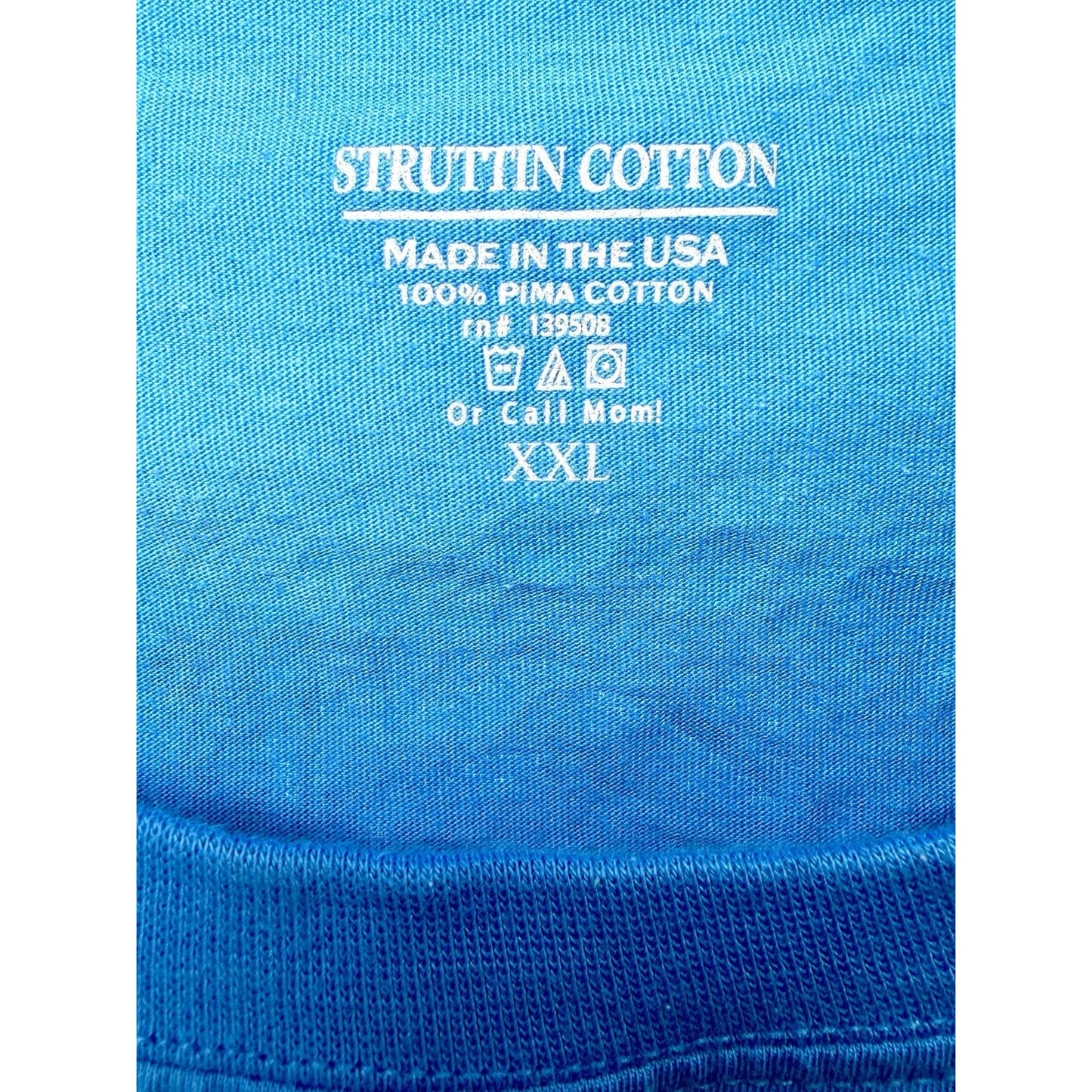 Struttin’ Cotton Graphic Tee Womens 2XL XXL Blue Southern Western Country Boots