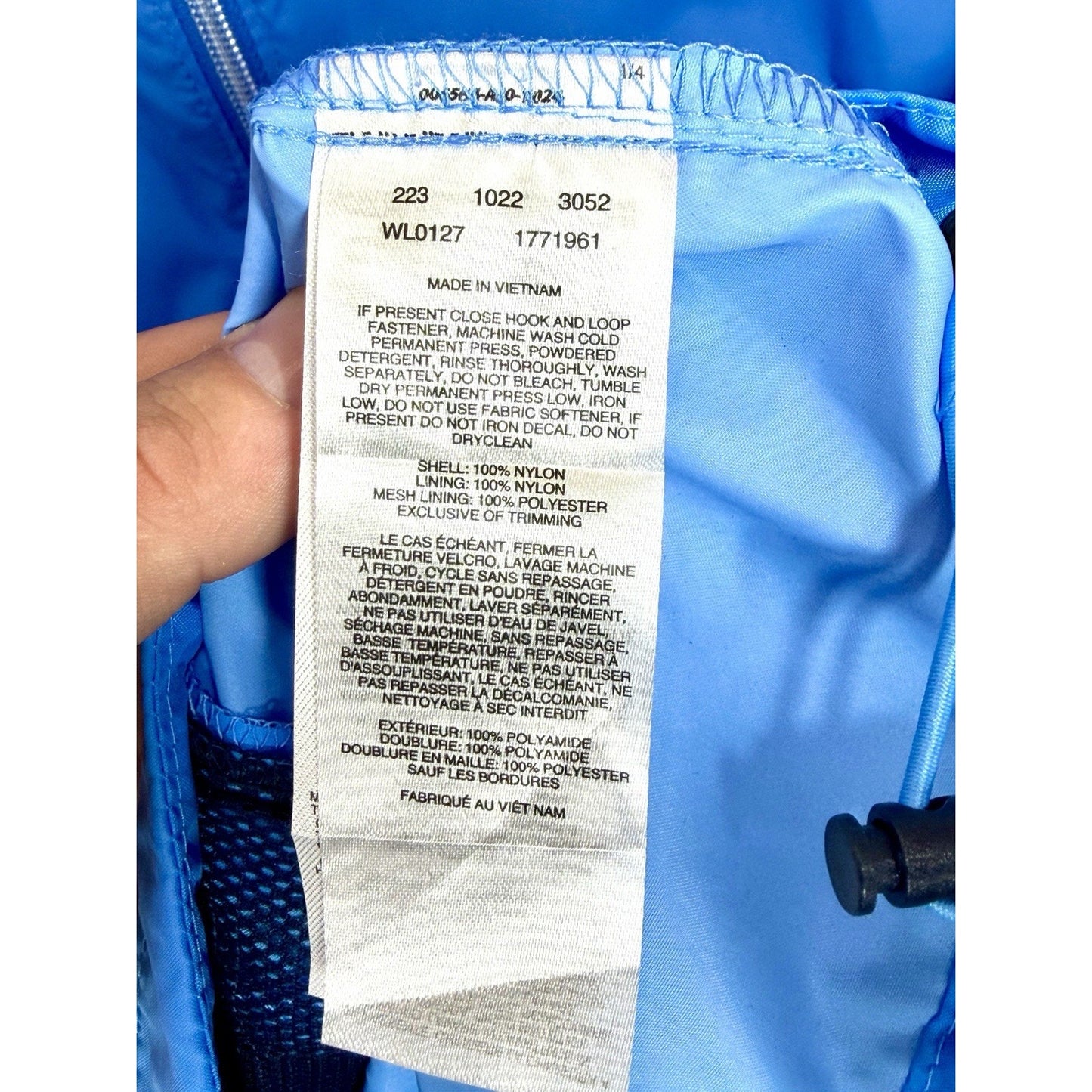 Columbia Womens Switchback III Rain Jacket Blue Sz M Packable Hooded Windbreaker