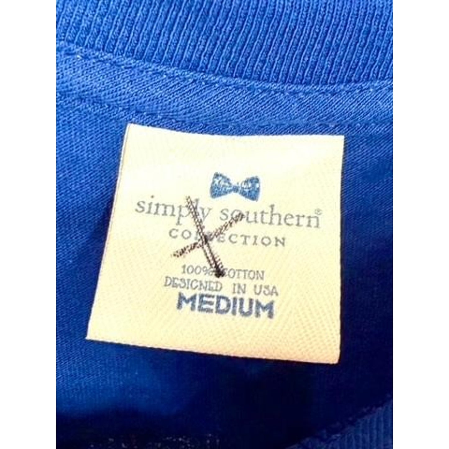 Simply Southern Easter Vibes T-Shirt Girls Medium Blue Golden Retriever Bunny