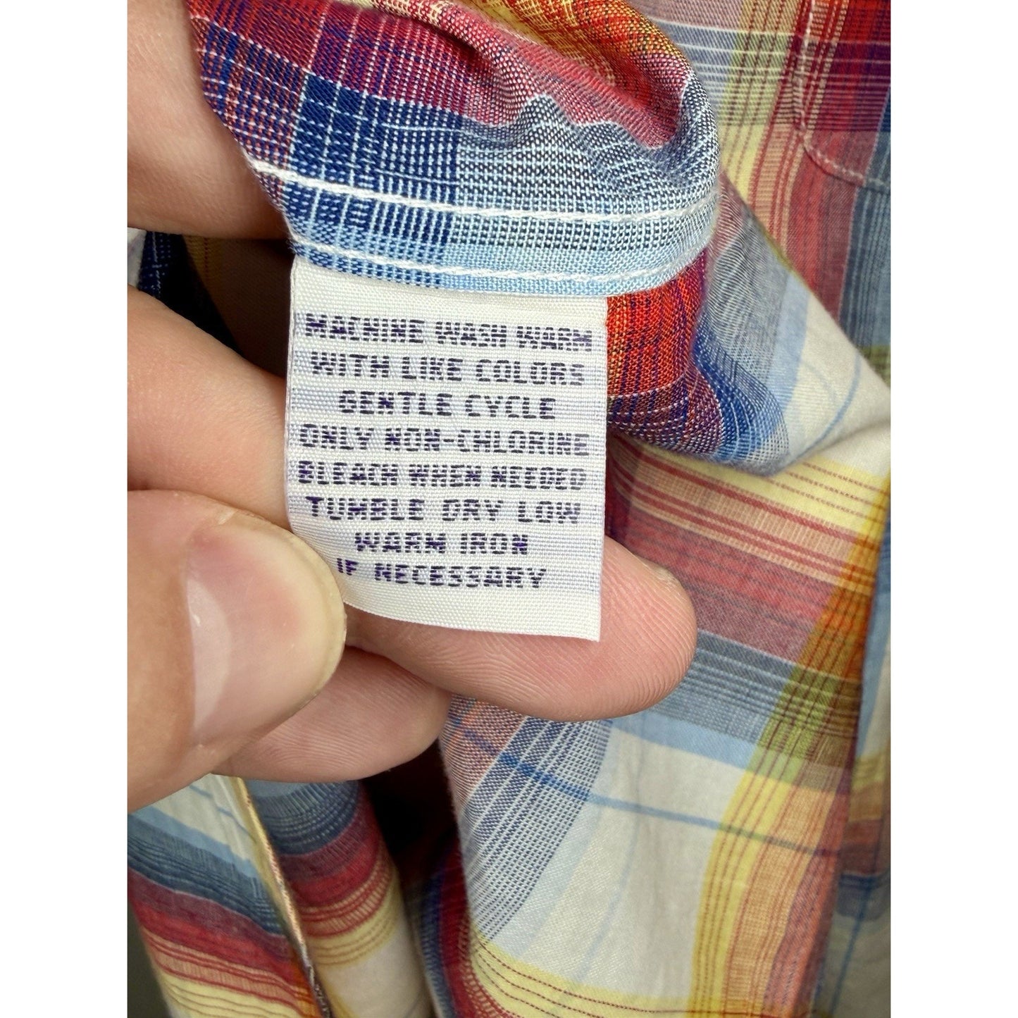 Alan Flusser Mens Shirt Medium M Rainbow Plaid Cotton Long Sleeve Button Down