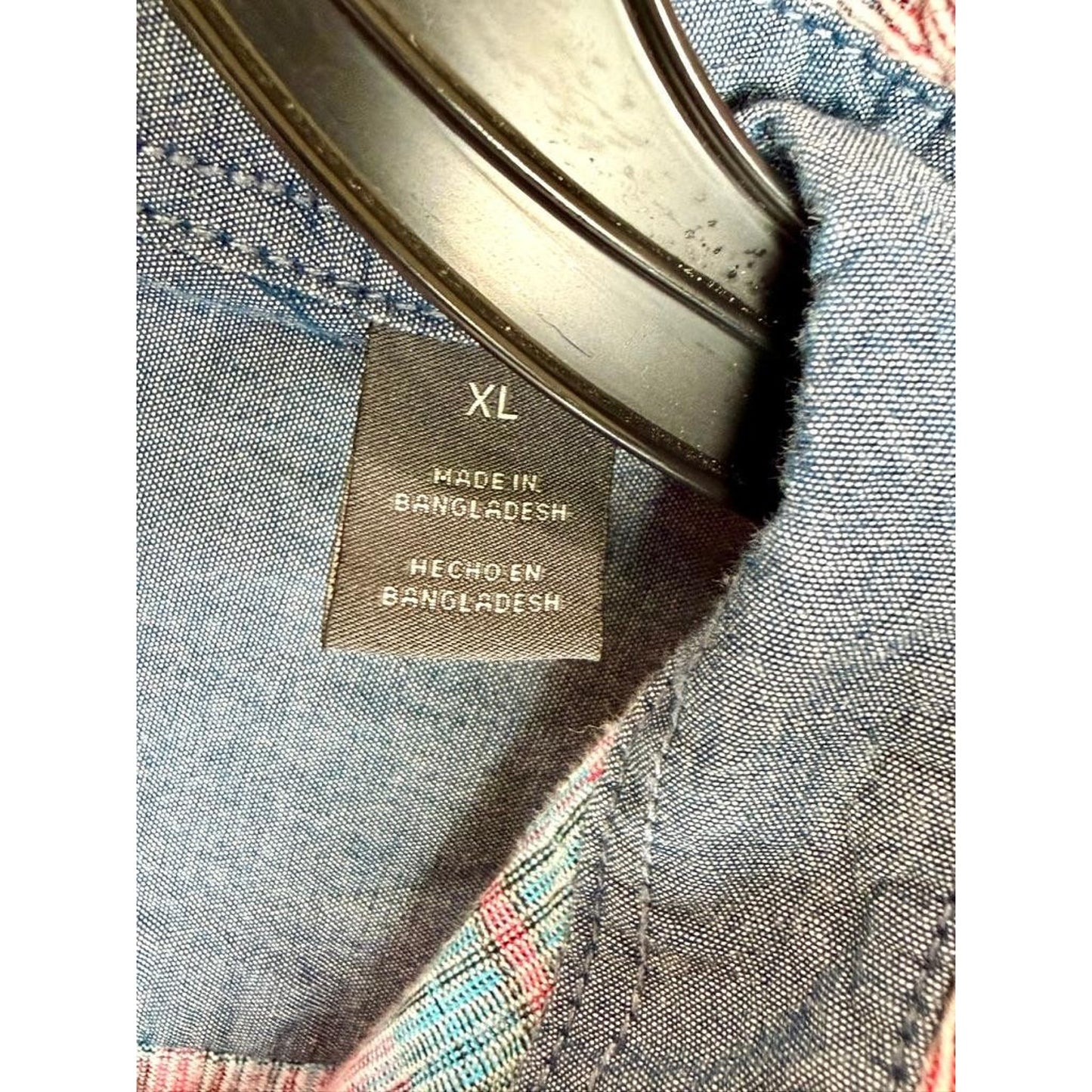 Legacy Copper & Oak Corduroy Shirt Mens XL Pink Blue Plaid Long Sleeve Button Up