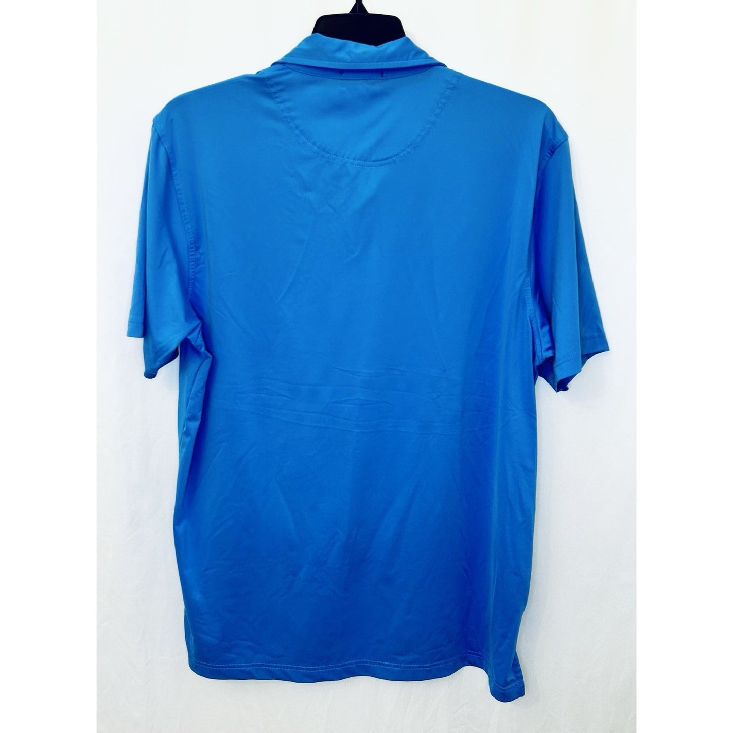 Men's Byron Nelson Basic Collared Solid Blue Polo Shirt Size Largesl
