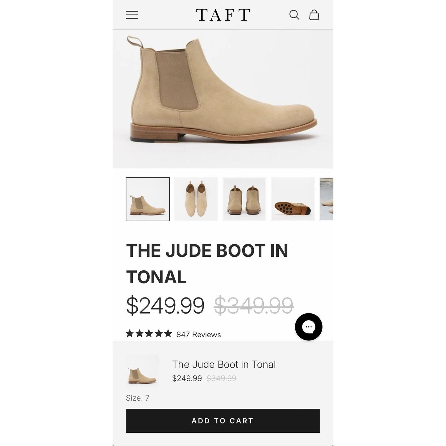 Taft The Judge Boot in Tonal-Men’s Size 43 (US Size 10-10.5) / $349 Retail New!
