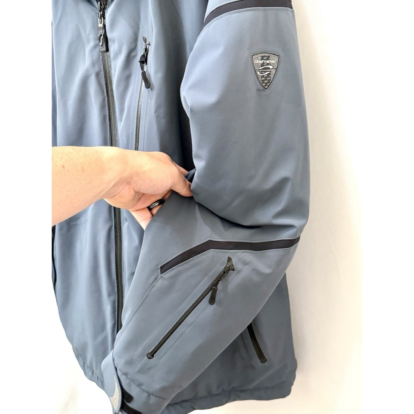 OBERMEYER PRIME Mens XL Ski Jacket RECCO HydroBlock Waterproof Slate Blue Coat