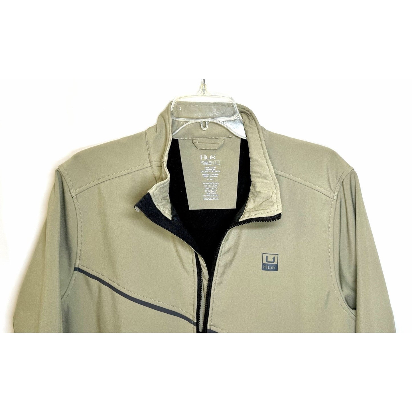 HUK CROSSLAKE WINDBLOCK JACKET / MEN’S SIZE LARGE / OLIVE-BLACK
