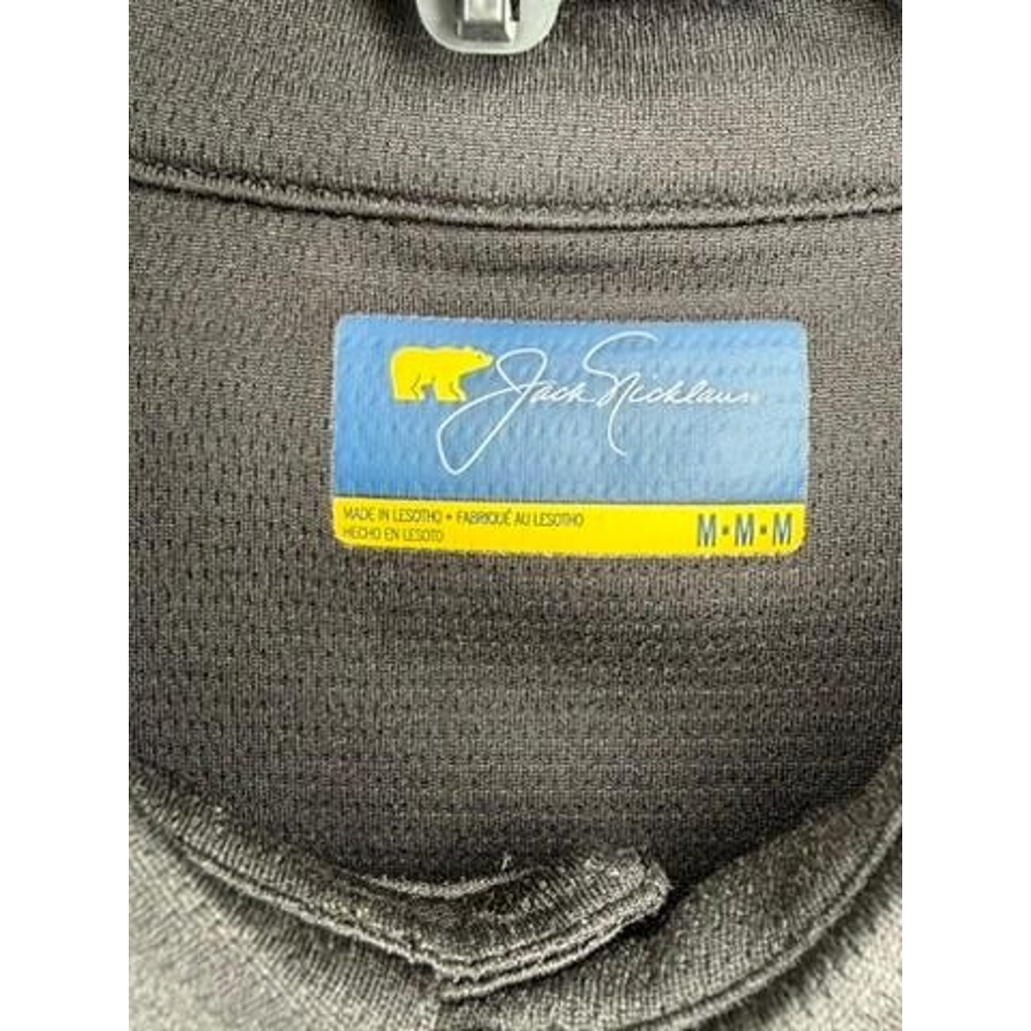 Jack Nicklaus Golden Bear Golf Polo Shirt Mens Medium Black Short Sleeve