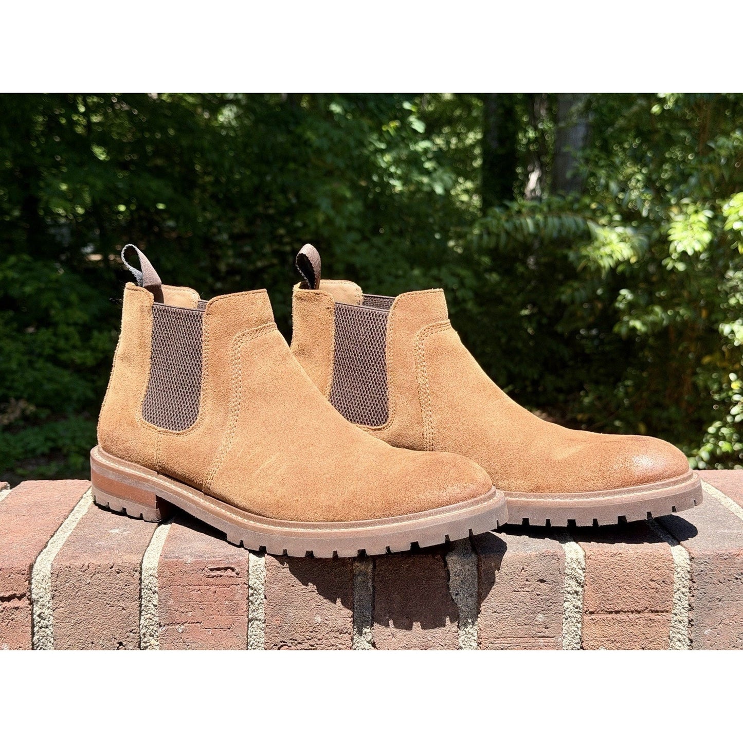 Johnston & Murphy Barrett Chelsea Boots Tan Oiled Suede TRUFOAM Men’s Size 10.5M