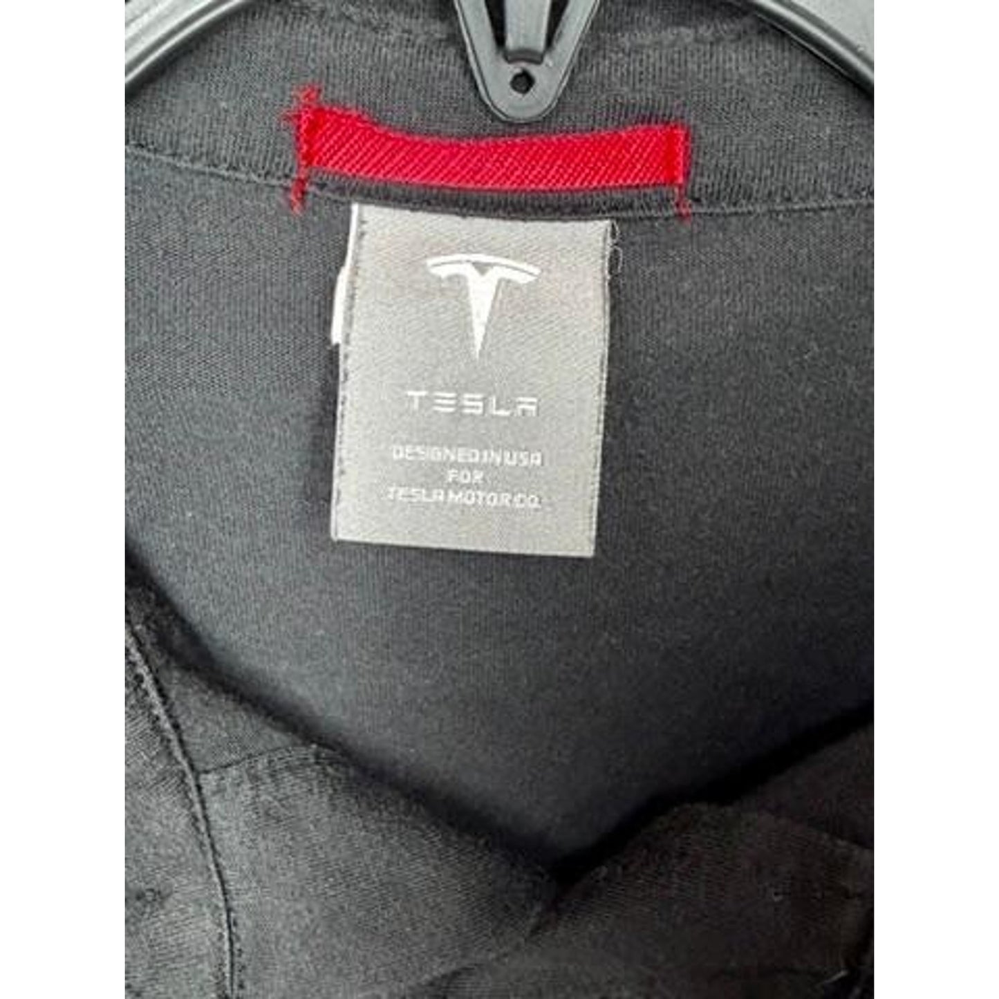 Tesla Motors Employee Polo Shirt Mens Large Black Short Sleeve Embroidered Logo