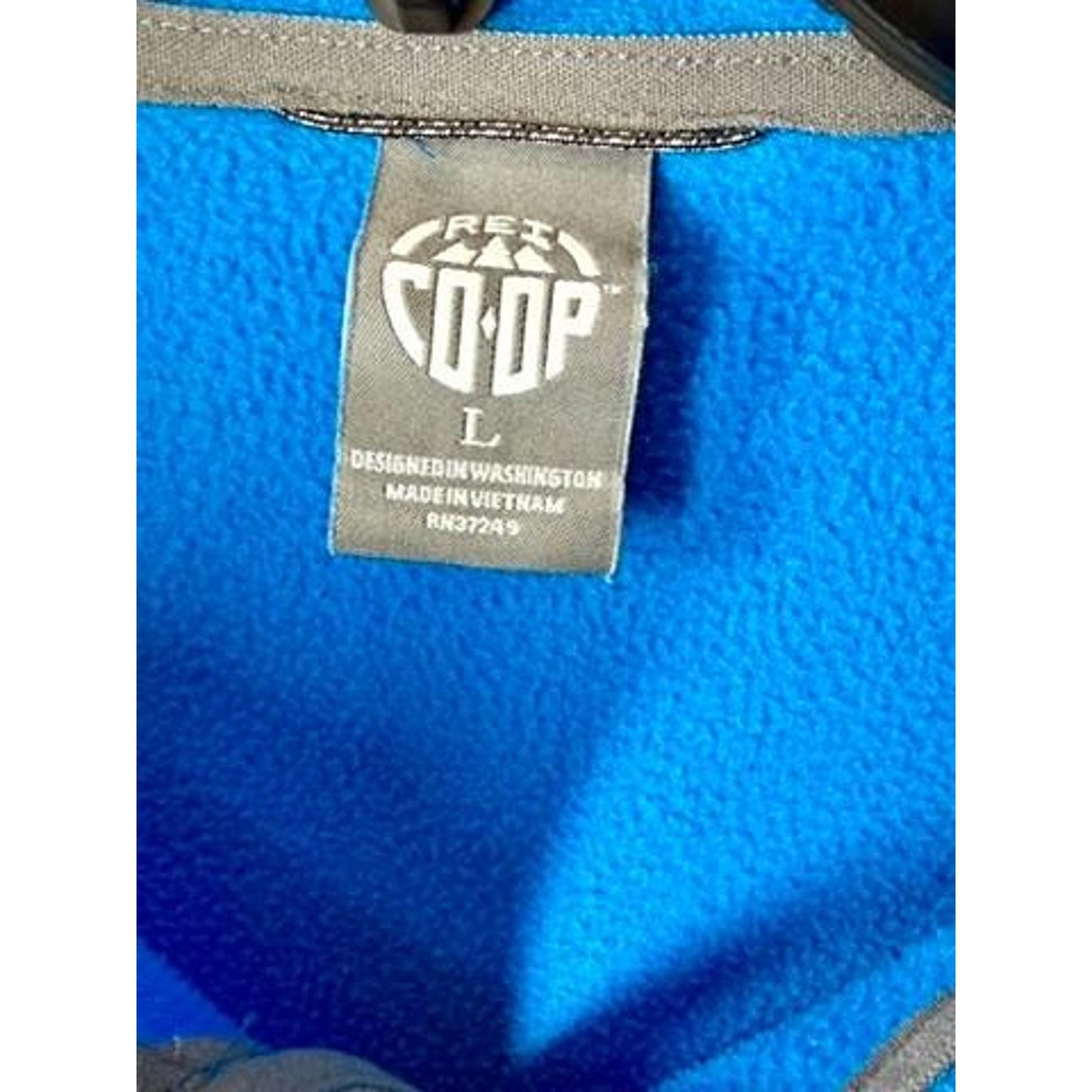REI Co-op Fleece Pullover Mens Large Blue 1/4 Zip Jacket Polyester