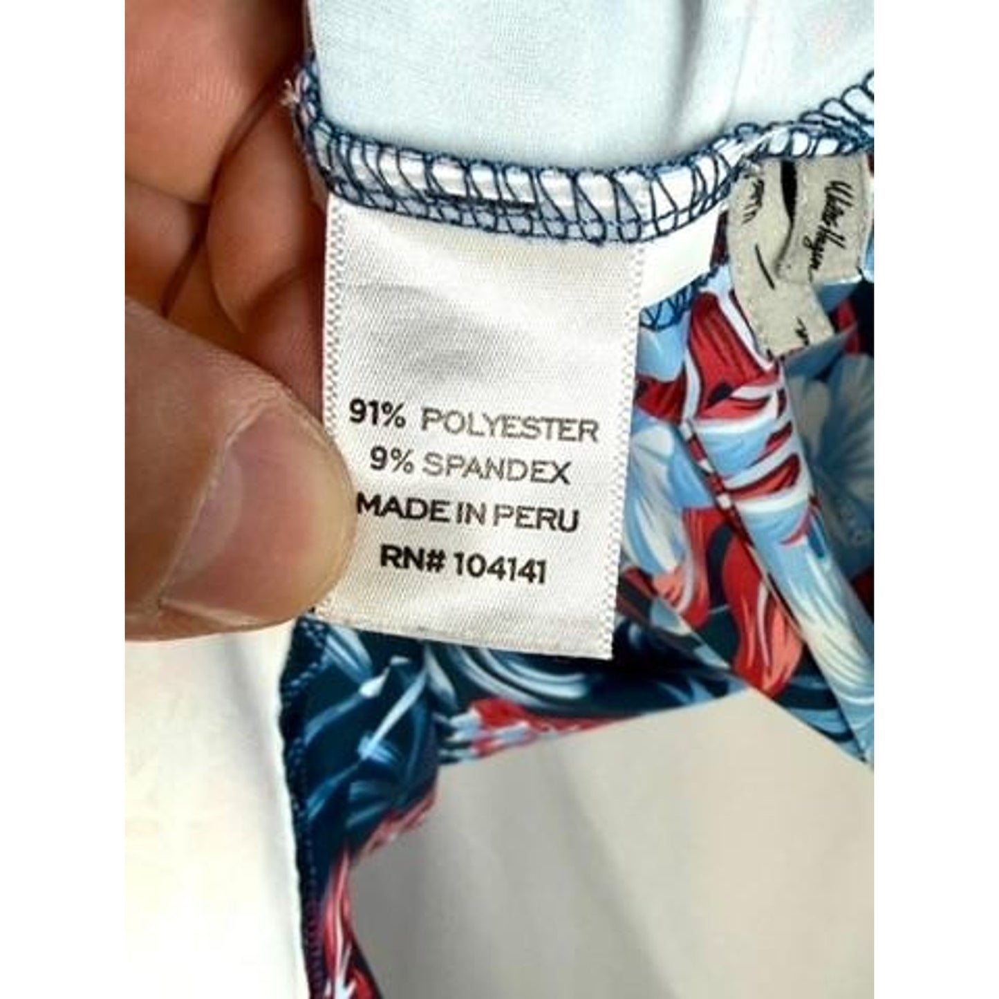 Walter Hagen 11 Golf Polo Shirt Mens Medium Blue Red Floral Tropical Hibiscus