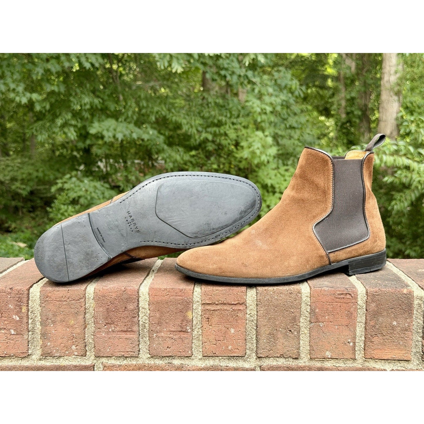Harrys London Mark Chelsea Boots Suede Brown Mens Size 43.5 US 10.5 ($550+ New)