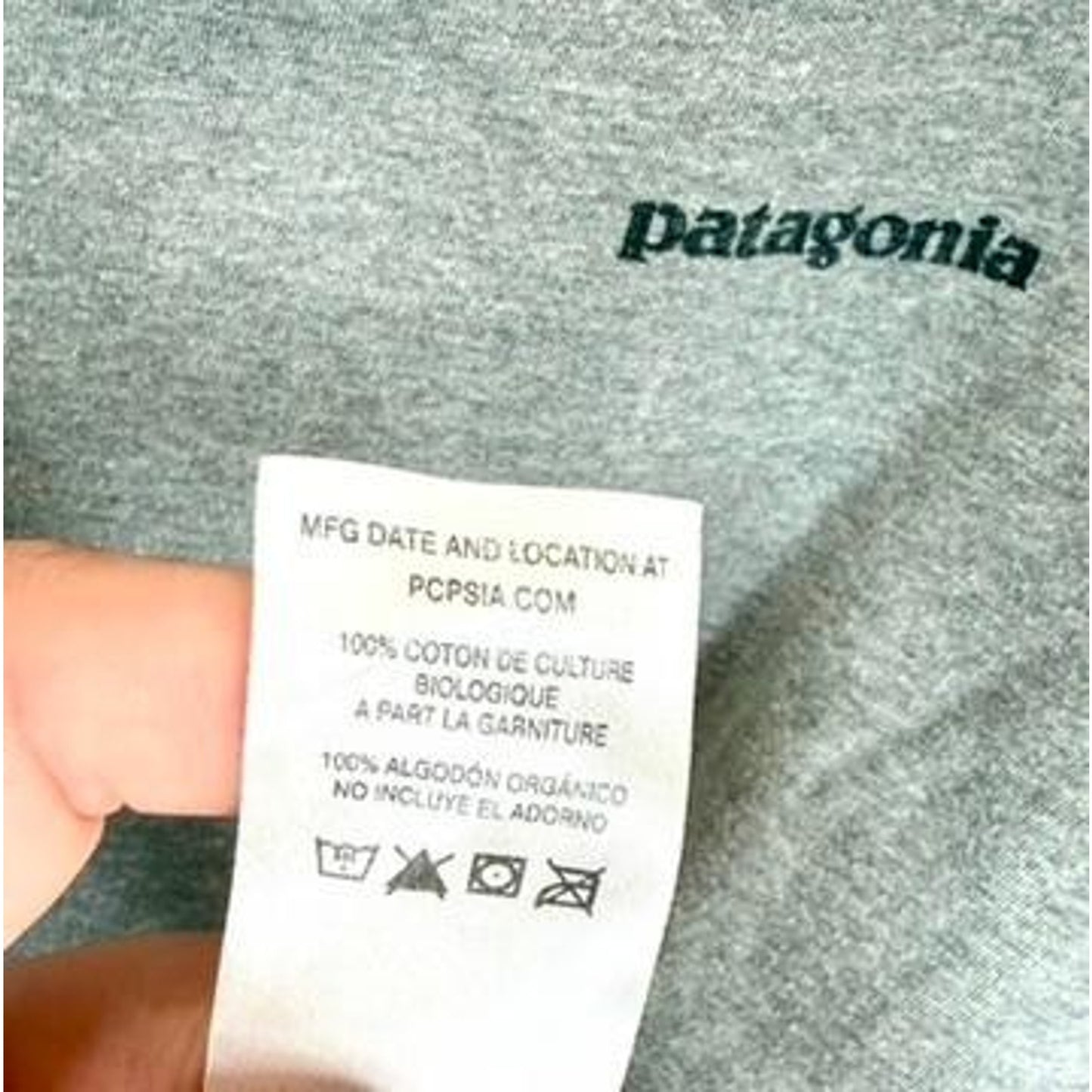 Patagonia Fitz Roy Trout Long Sleeve Shirt Mens XL Gray Organic Cotton Graphic