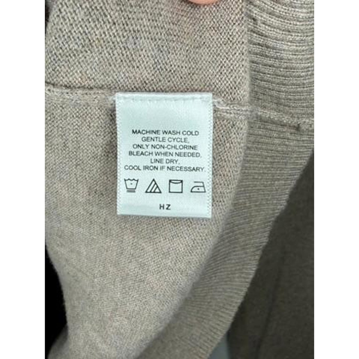 Alan Flusser Sweater Mens Large Beige V-Neck Cotton Blend Knit Pullover