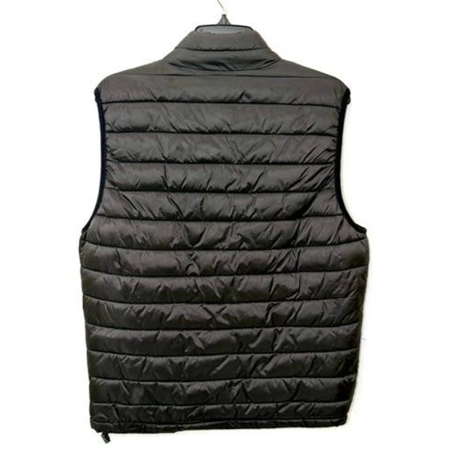 Prince & Fox Puffer Vest Mens Medium Black Full Zip Quilted Sleeveless Jacket