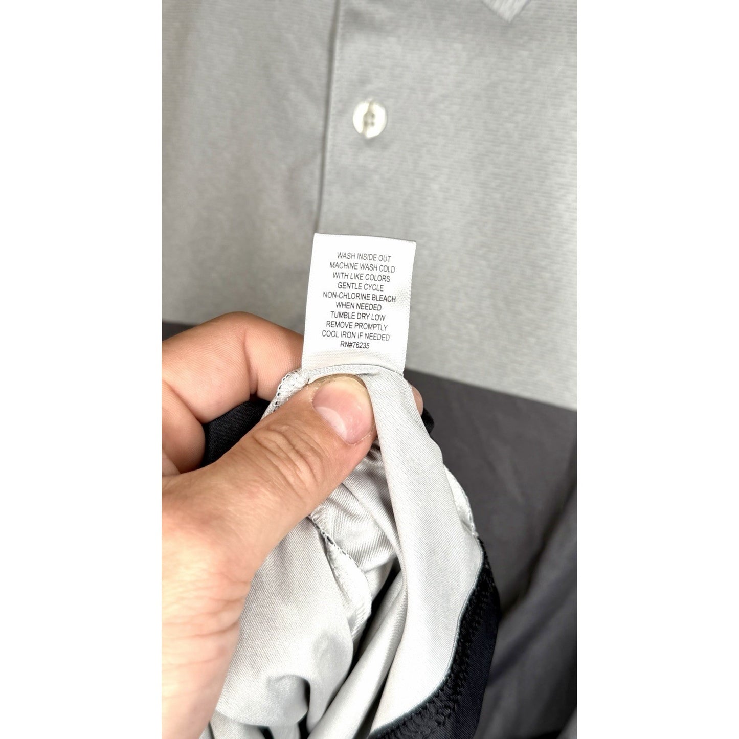 Golf Of America Polo Men’s Large Grey/Black Performance Shirt