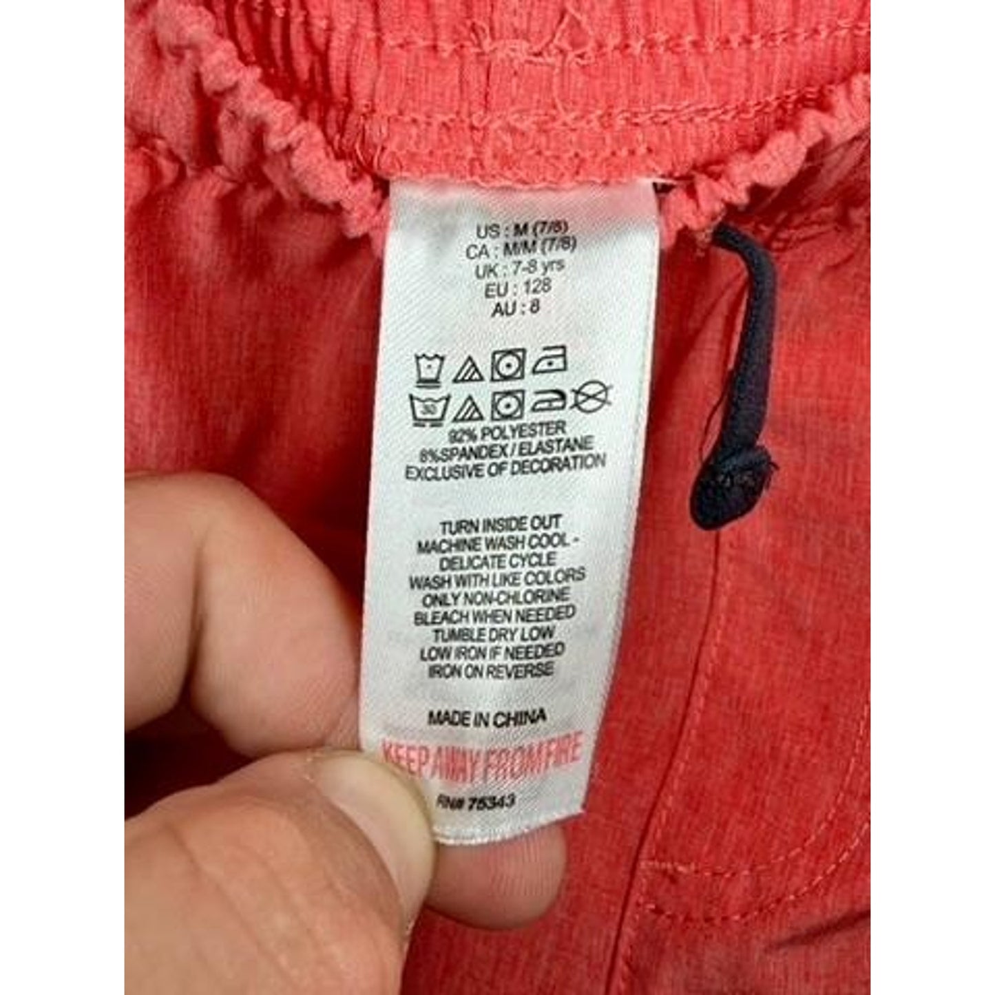 Cat & Jack Boys Shorts Size Medium 7-8 Coral Pink Elastic Waist Athletic