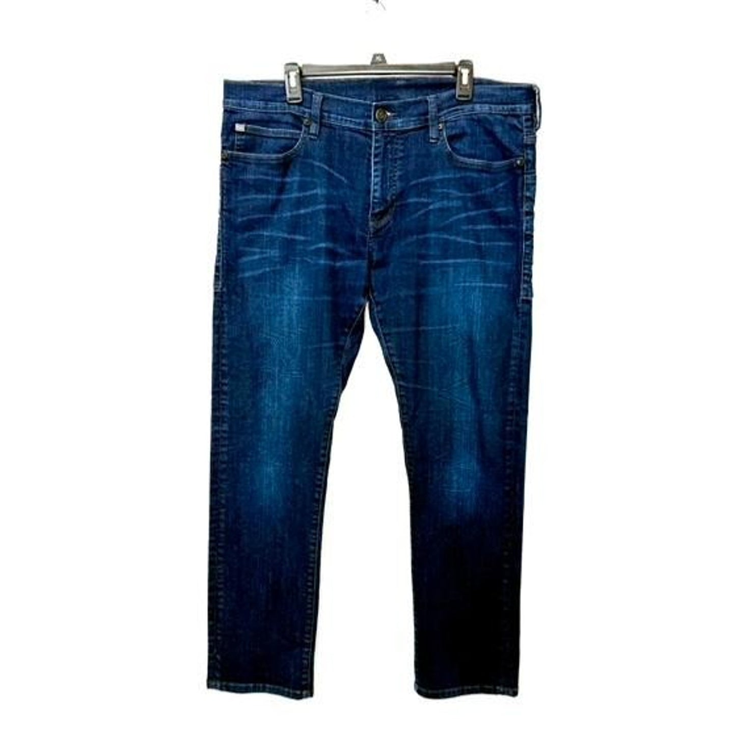 Armani Exchange Mens 36 Jeans Blue Denim Straight Leg Zipper Pockets Stretch