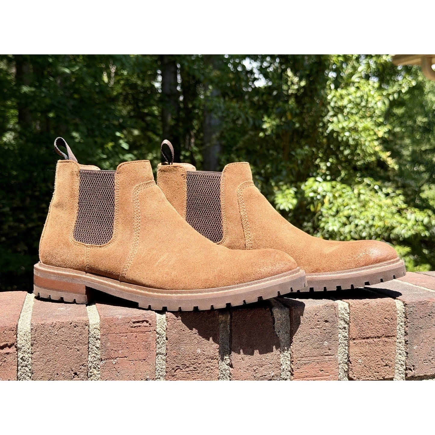 Johnston & Murphy Barrett Chelsea Boots Tan Oiled Suede TRUFOAM Men’s Size 10.5M