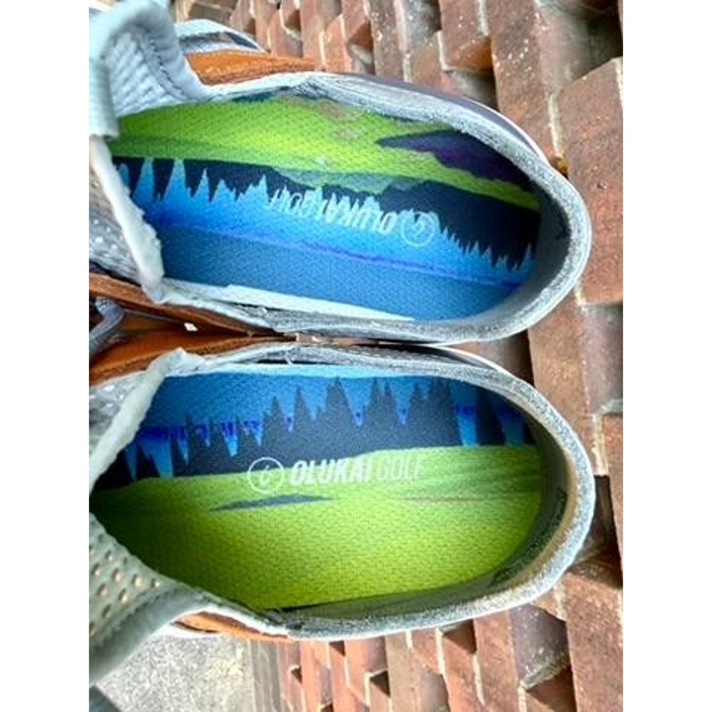 Olukai Manele Mens 8.5 Golf Shoes Grey Leather Textile Spikeless Athletic