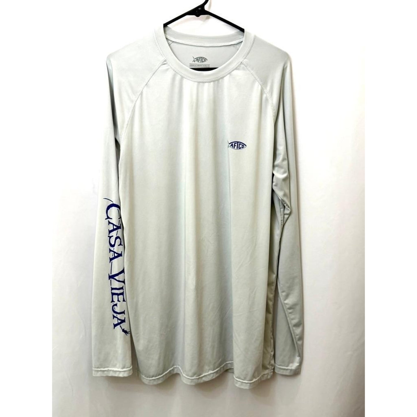 AFTCO Casa Vieja Lodge Guatemala Fishing Shirt Mens Large L/S Performance Gray