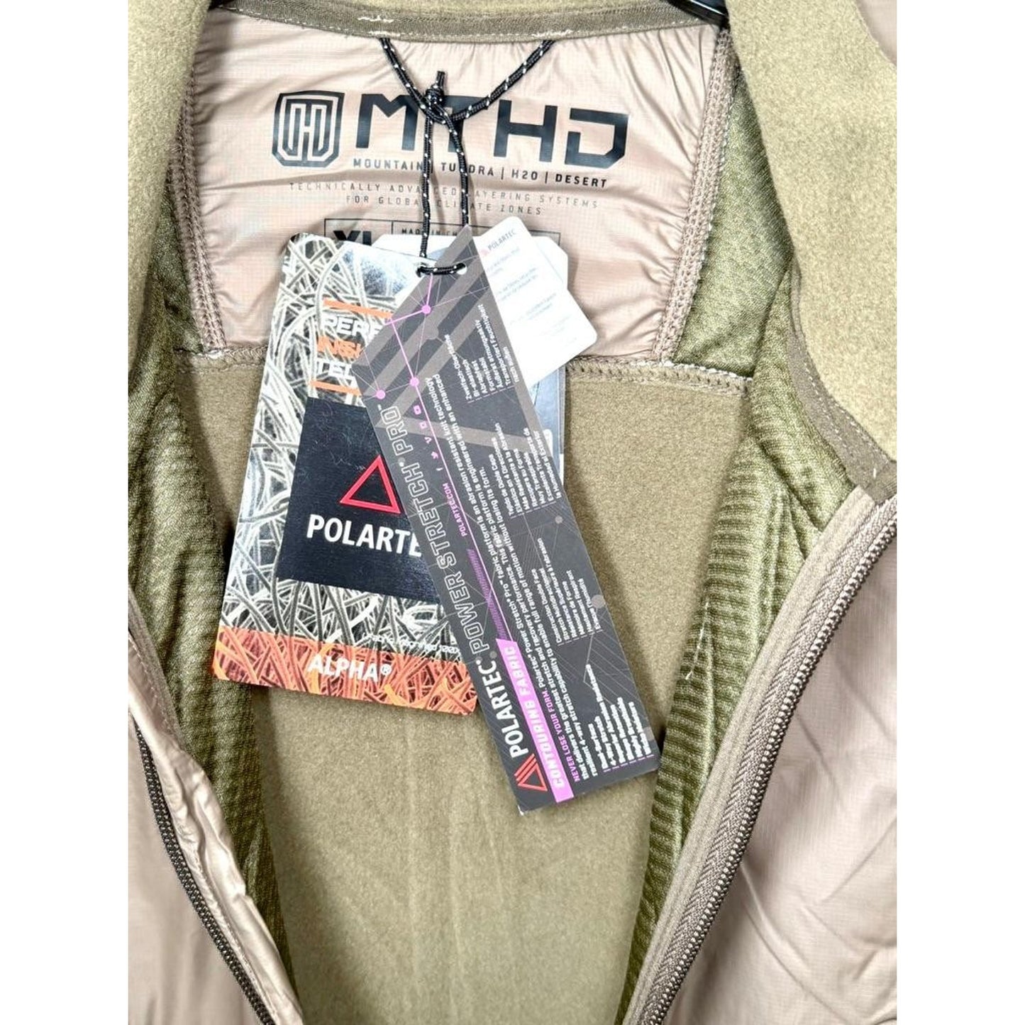 MTHD Aphelion Hybrid Fleece Jacket Mens XL Coyote Brown Polartec Cordura Full