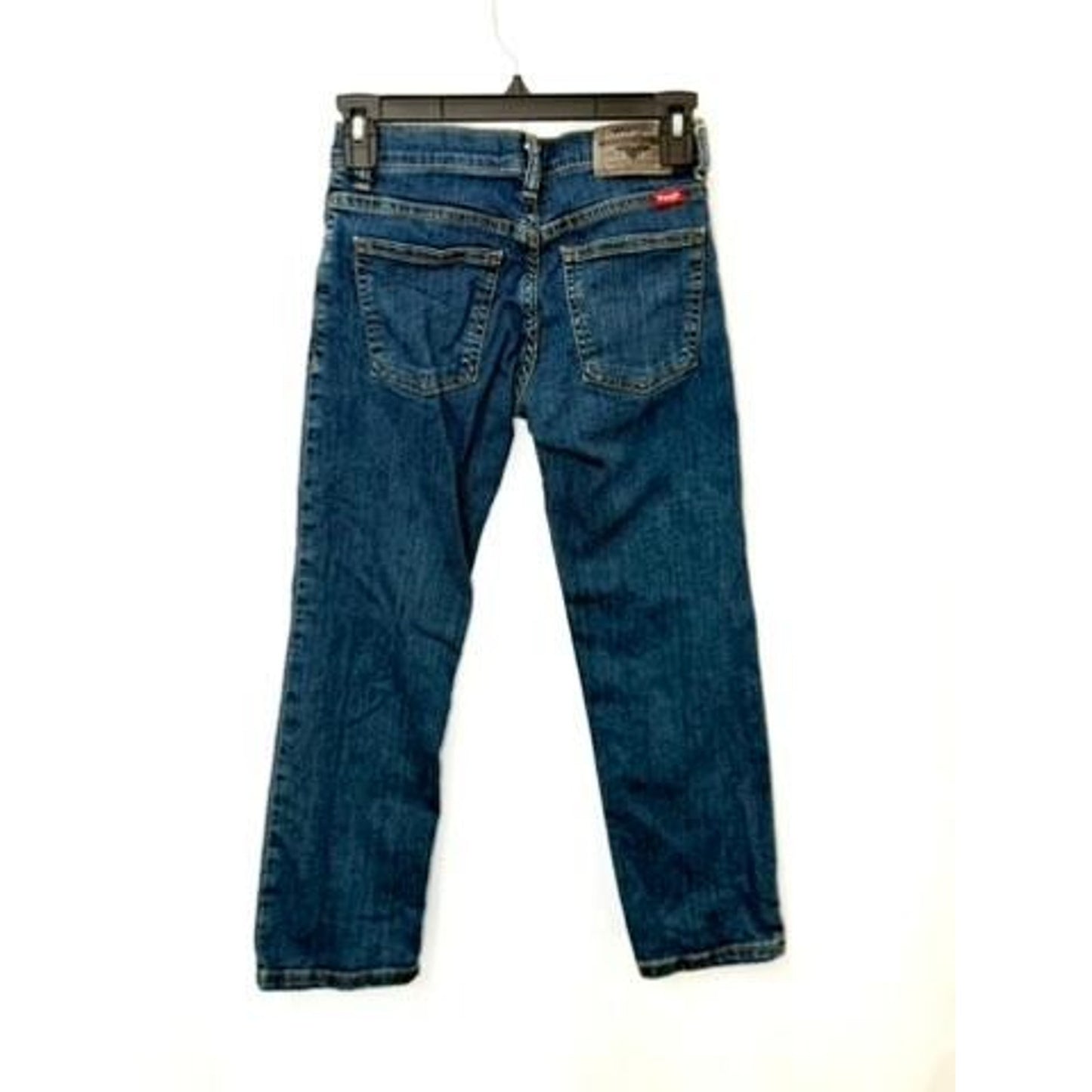 Wrangler Classic Straight Jeans Boys Size 8 Regular Blue Denim Adjustable Waist