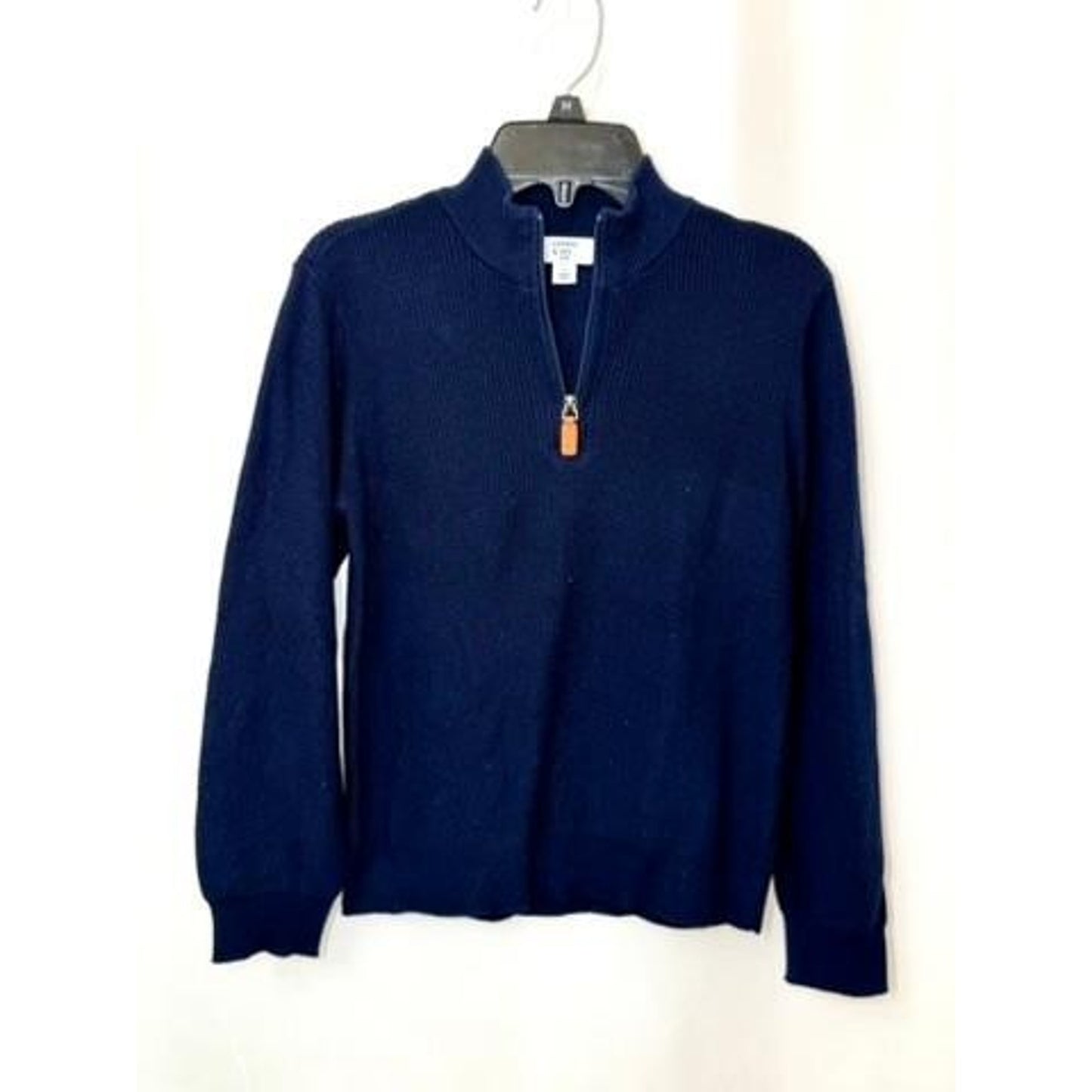 Crown & Ivy Kids Boys Size S Blue Cotton Blend Ribbed Quarter Zip Sweater